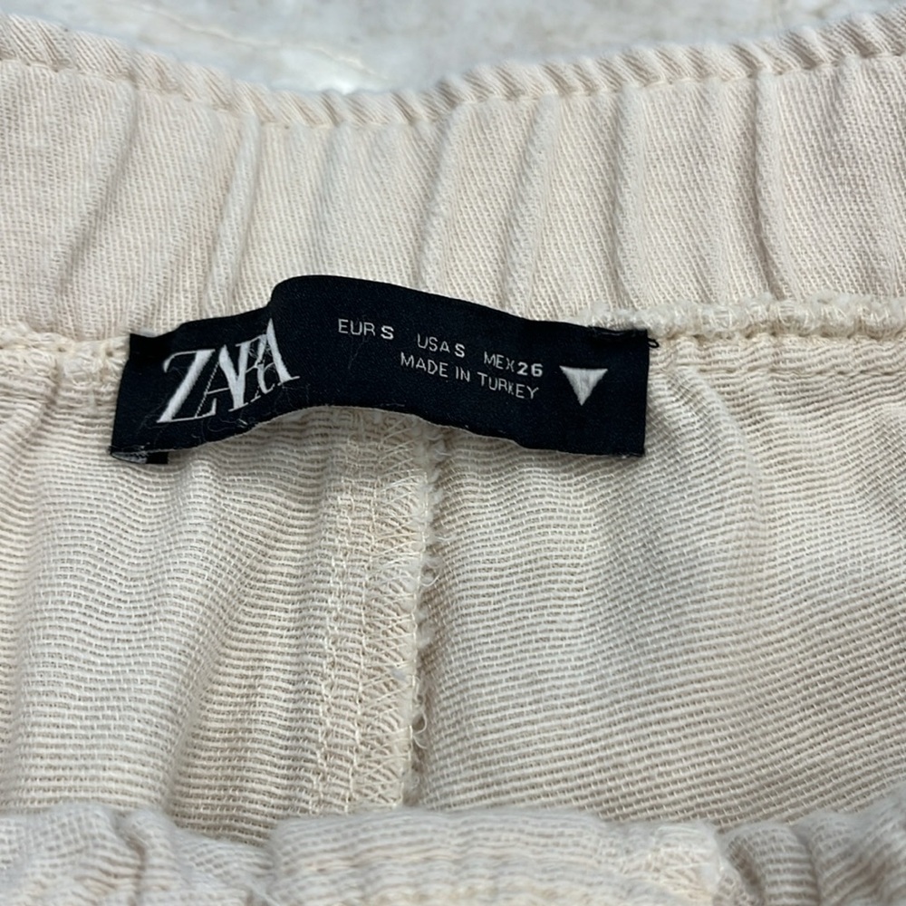 ZARA High Rise Slouchy Tapered Pants – Ivory, Size Small‎ - Picture 12 of 14